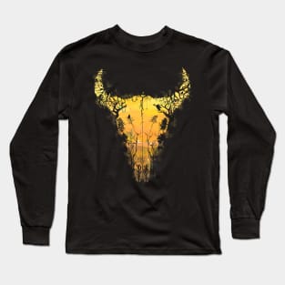 Dark Desert Cow Skull Long Sleeve T-Shirt